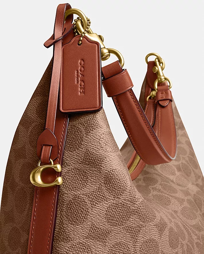 Shop Coach Juliet Shoulder Bag 38 In Signature Canvas In Brown