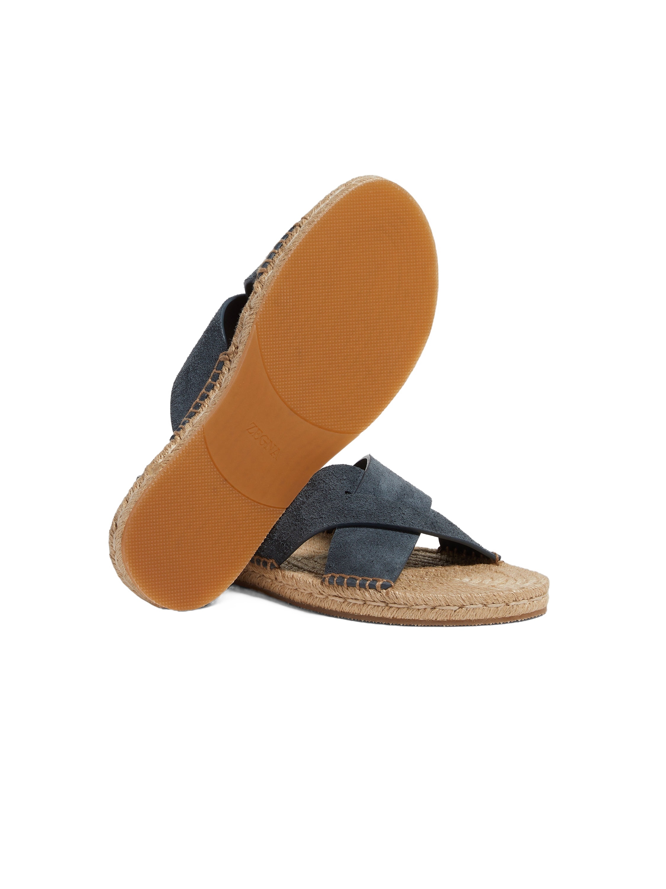 Zegna Crossover Open-toe Espadrille Sandals In Blue