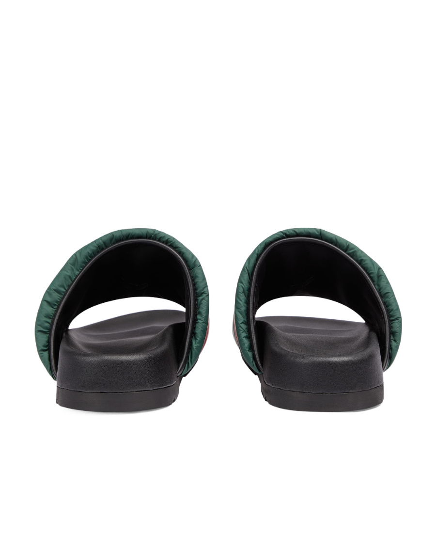 Shop Gucci Web-stripe Open-toe Slides In Green