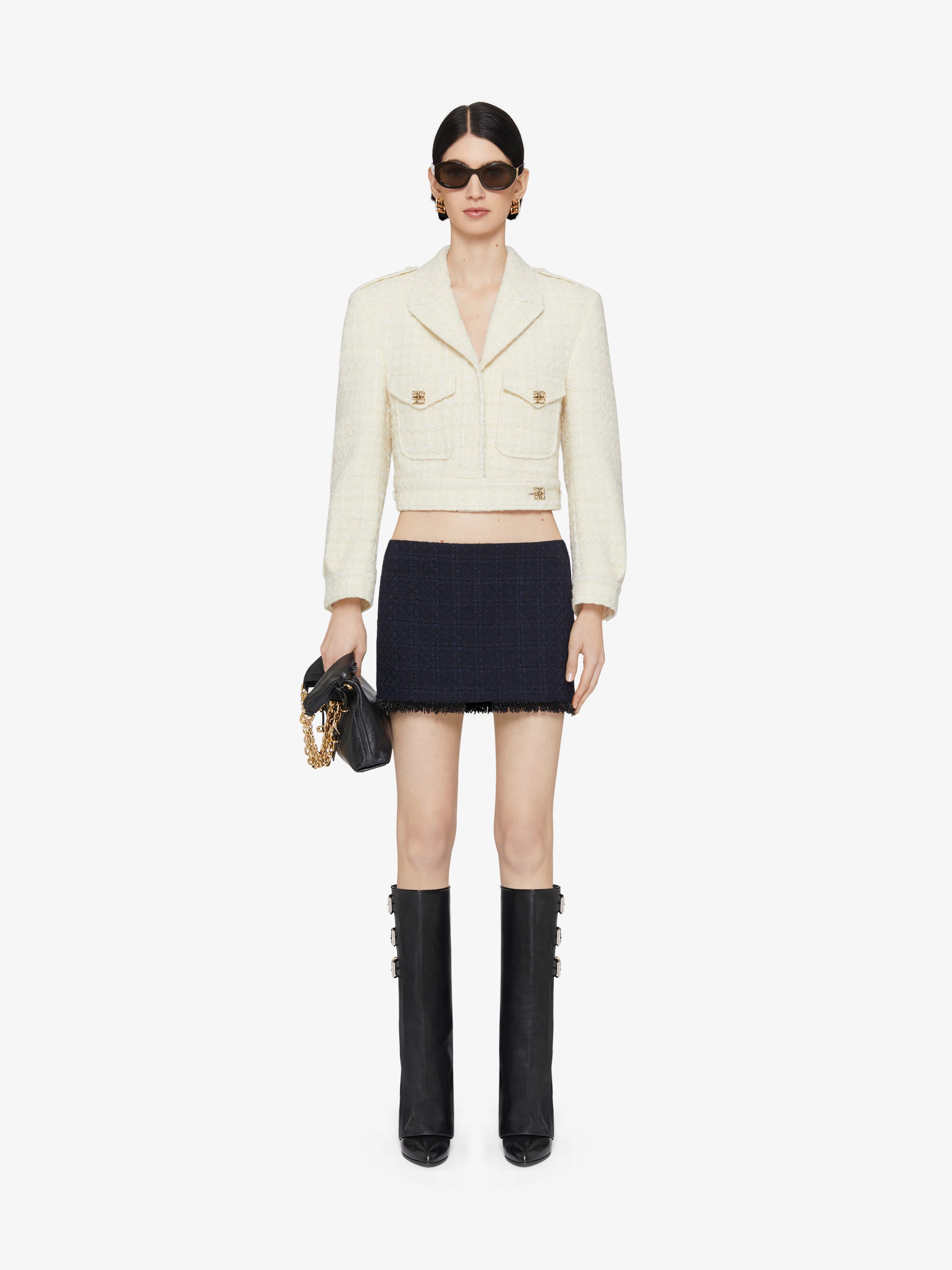 Givenchy Single-breasted Cropped Blazer In White