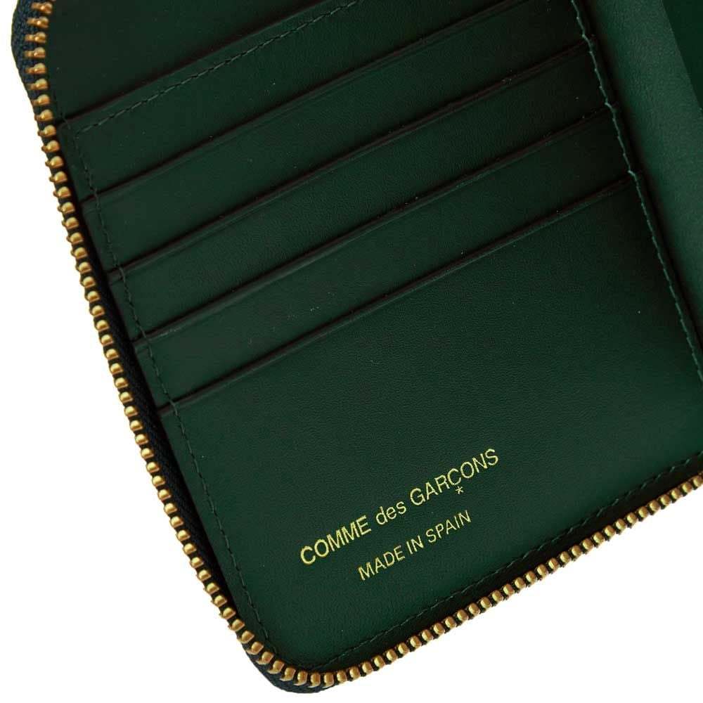 Comme Des Garçons Logo Wallet In Green