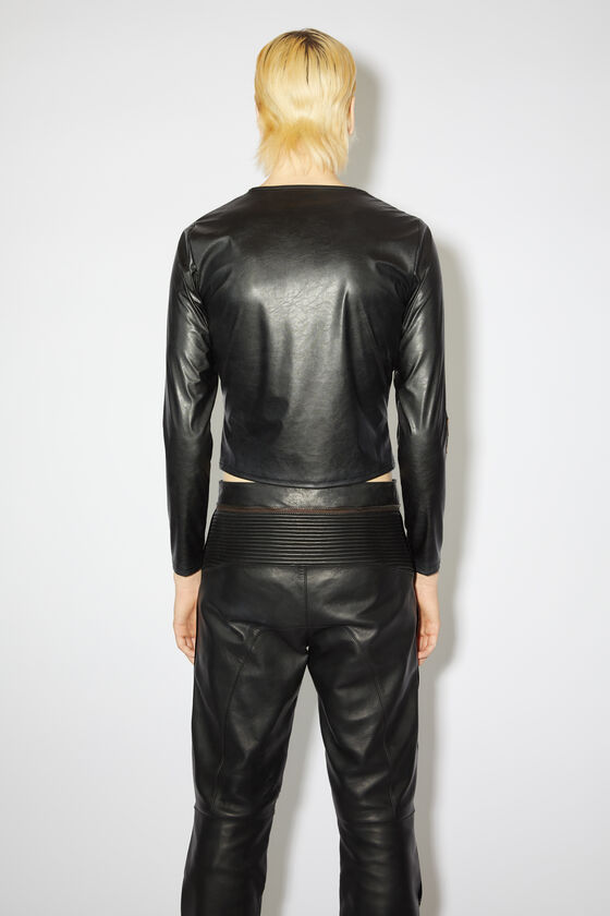 Acne Studios T-shirt With Round Neck And Long Sleeves In Black