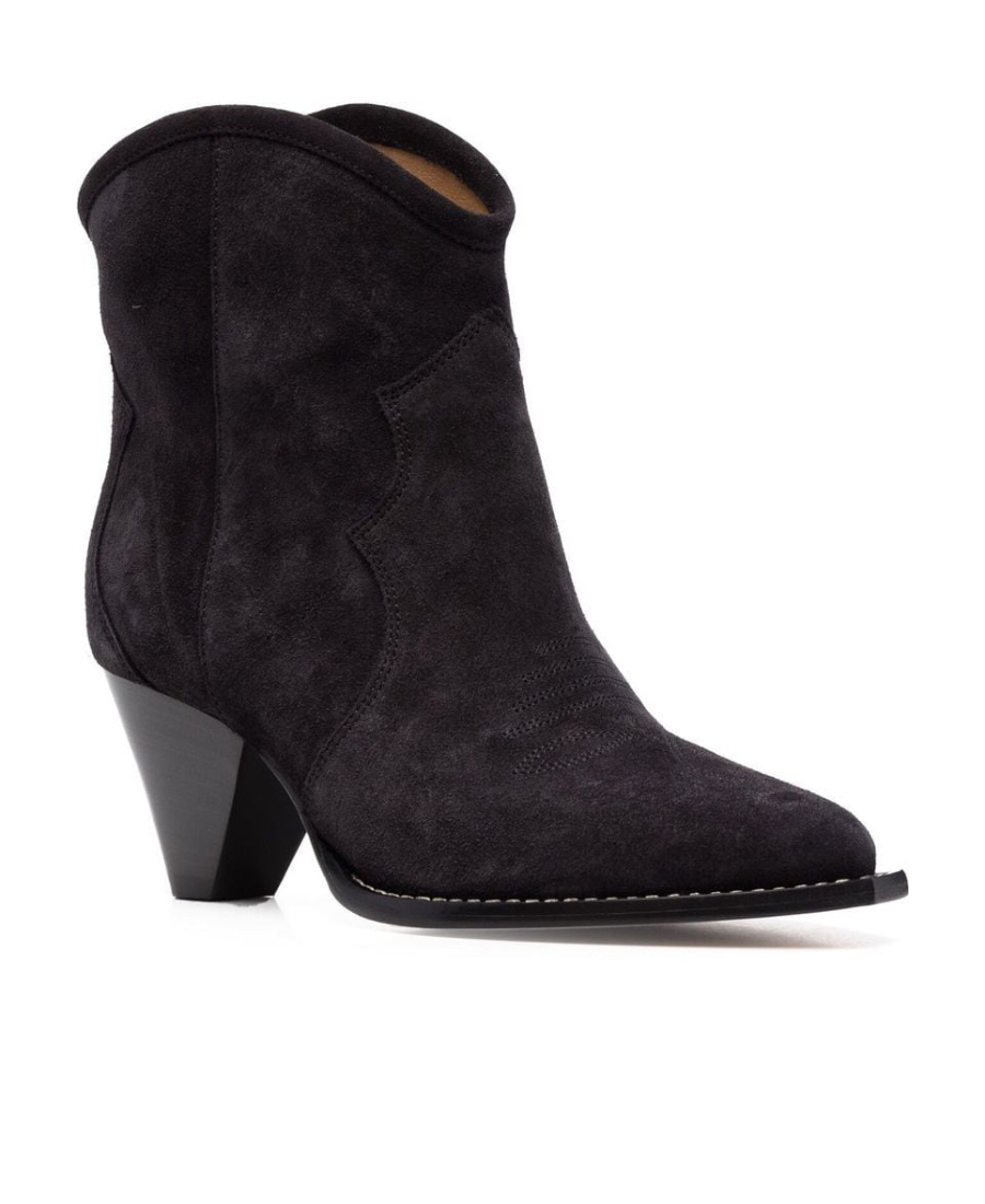 Isabel Marant Darizo Suede Western Booties In Black