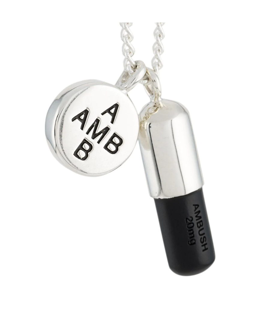 Ambush Pill Logo Necklace In White