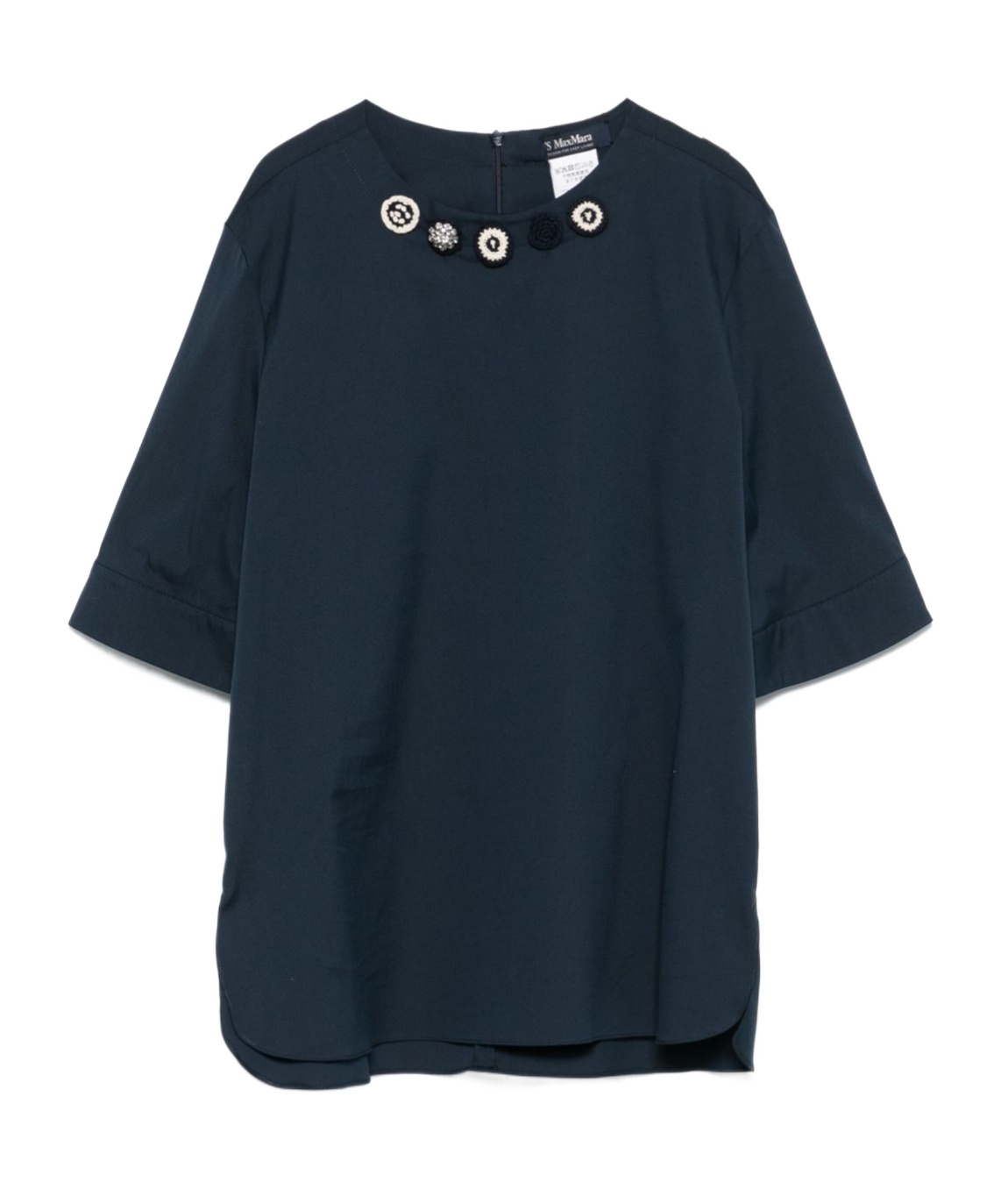 Max Mara Blusa In Popeline Di Cotone Dora In Black