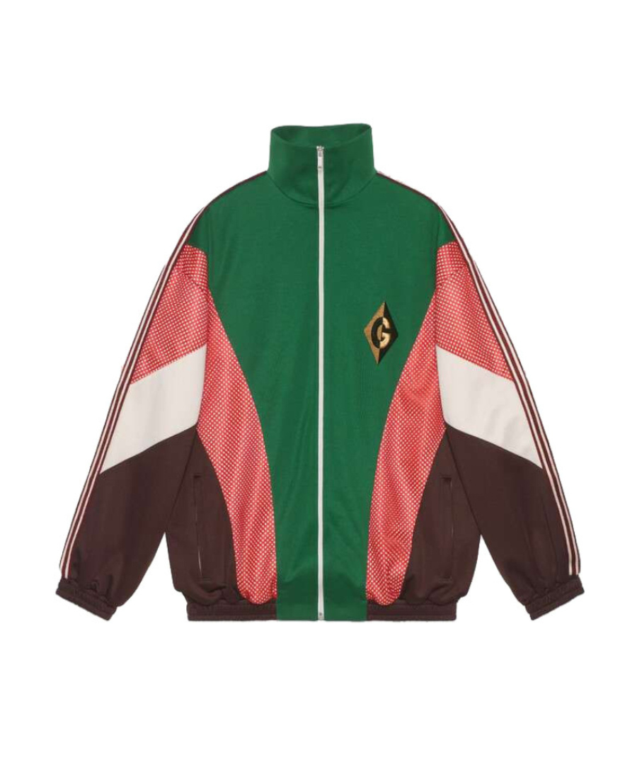 Gucci Gg Diamond Patch Casual Jacket In Red