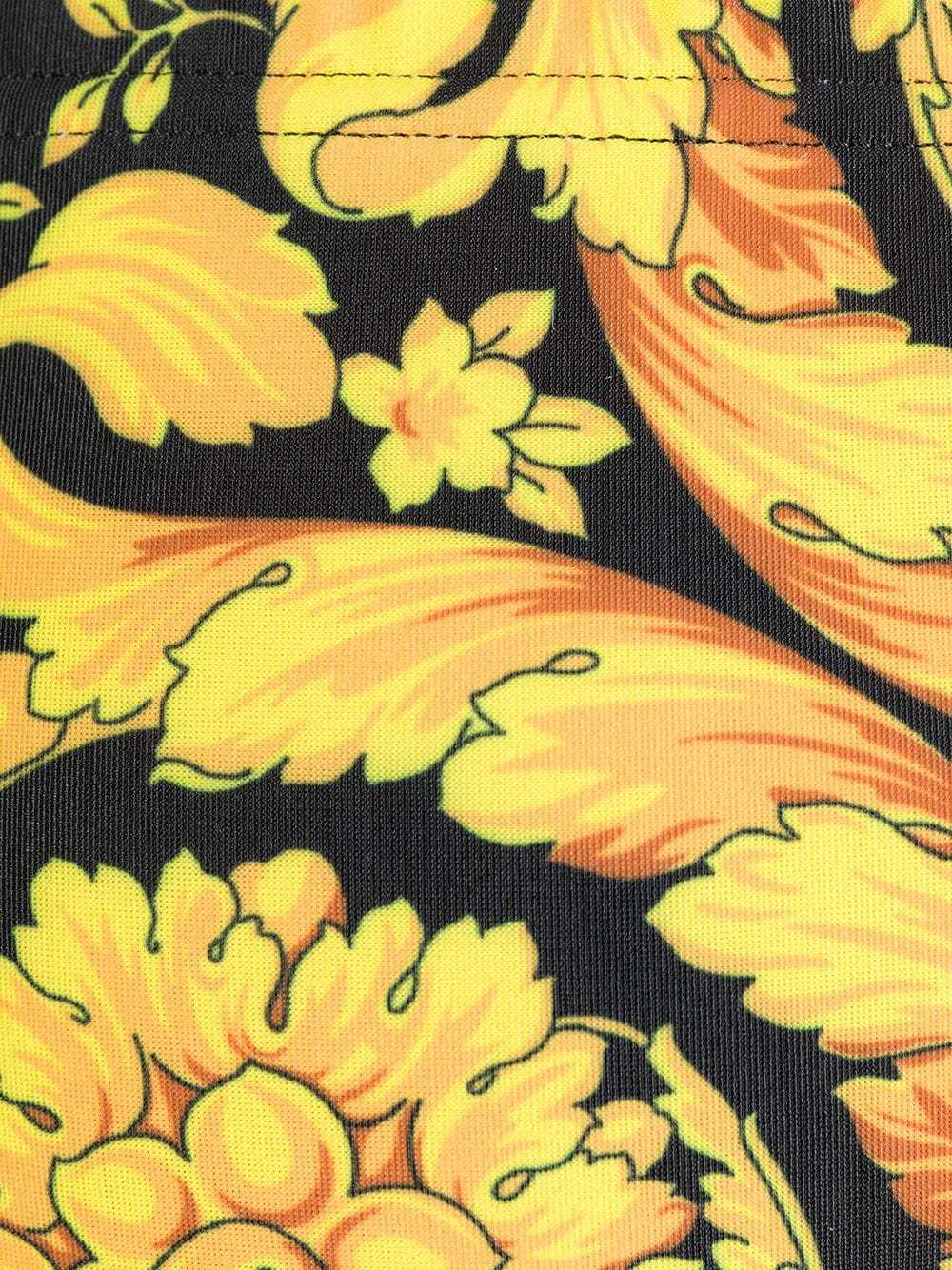 Shop Versace Barocco Print Swimming Trunks In Green