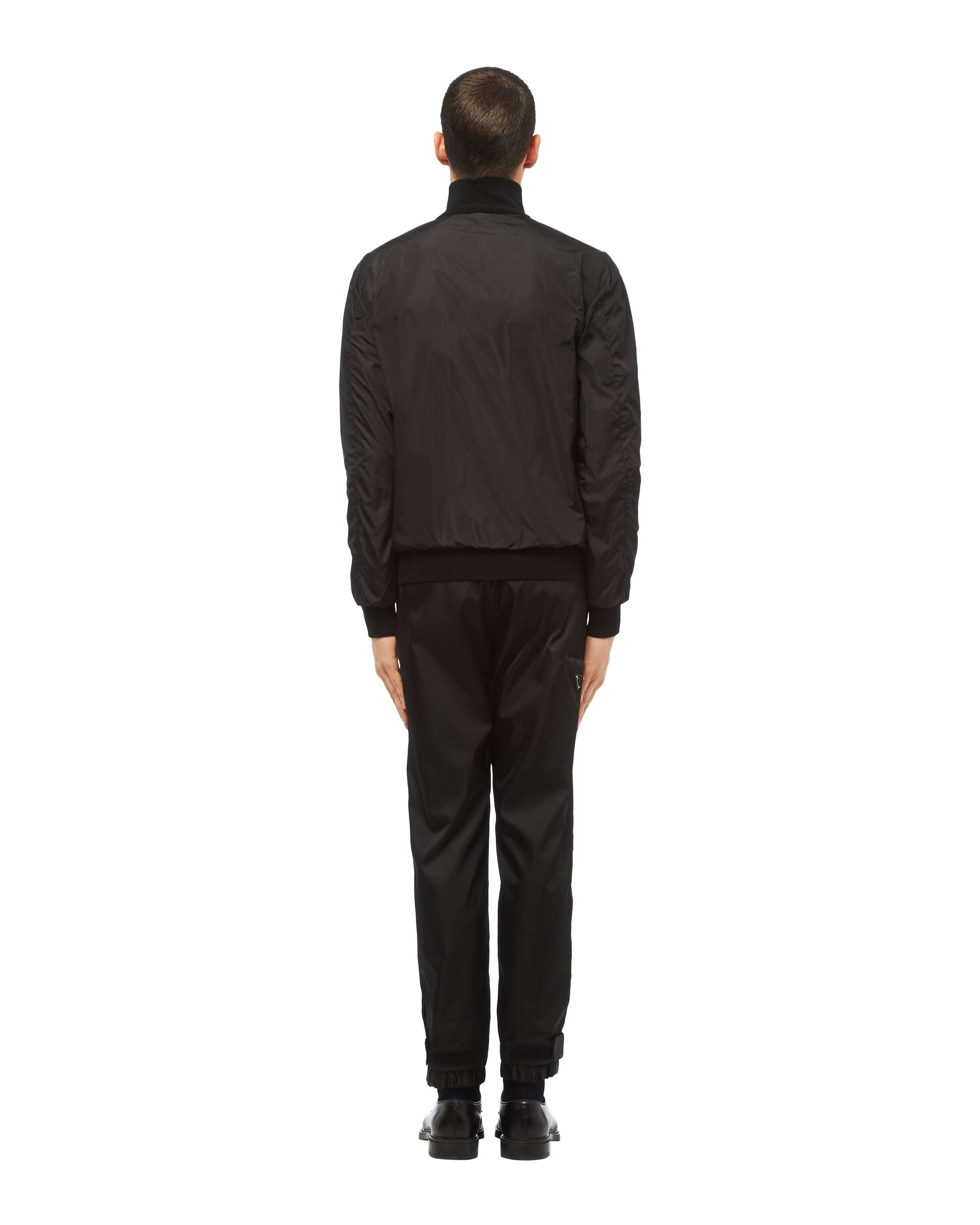 Prada Reversible Wool And Nylon Jacket Double-sided Pilot Jacket In Black