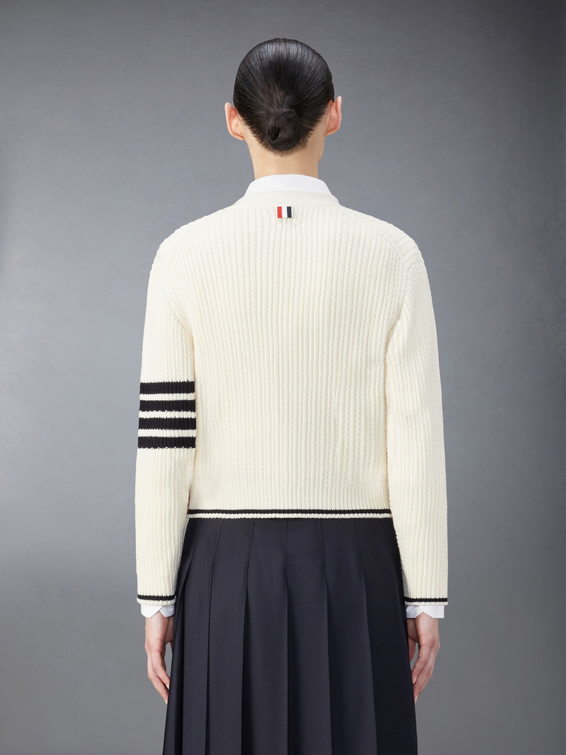 Thom Browne 4bar Cardigan In White