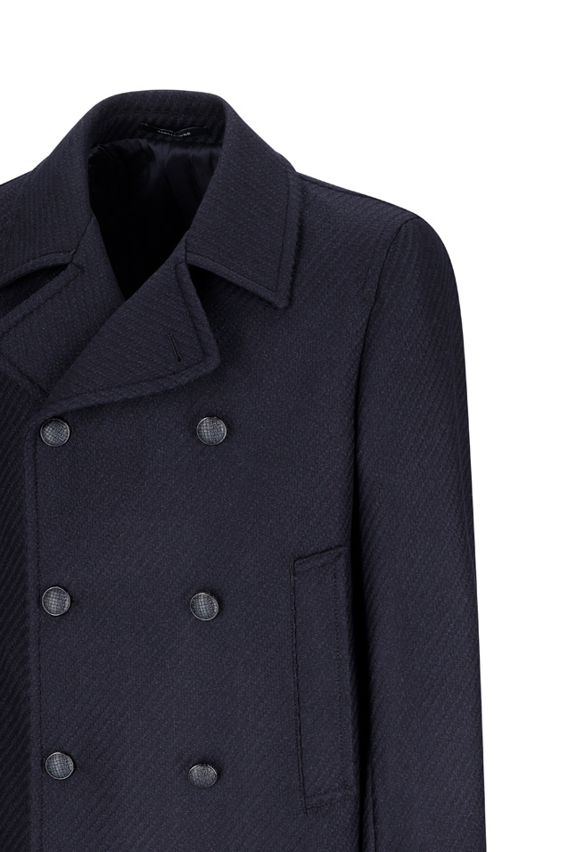 Tagliatore Black Double-breasted Coat With Wide Notched Revers