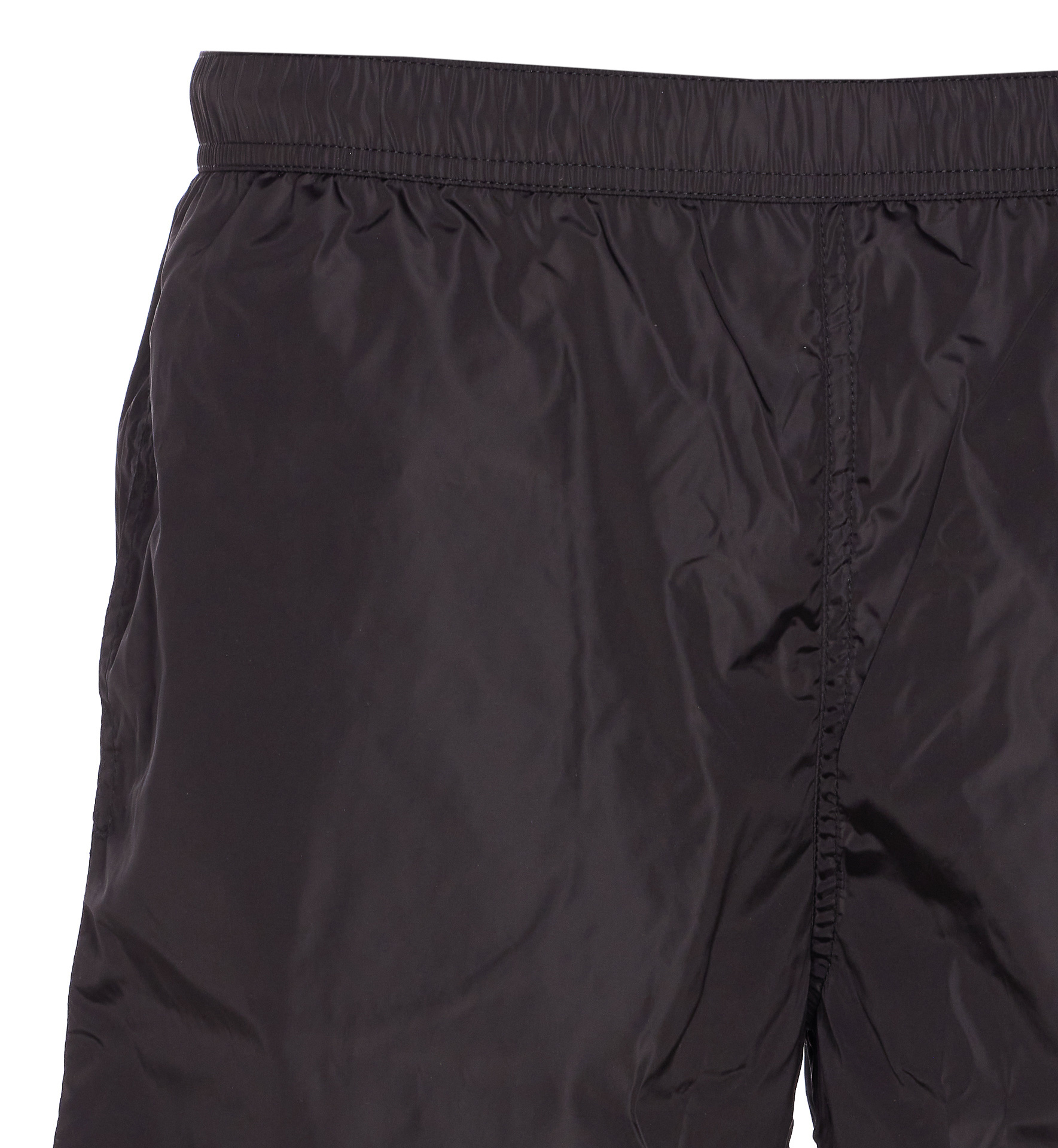Moncler Embroidered Logo Swim Shorts In Black
