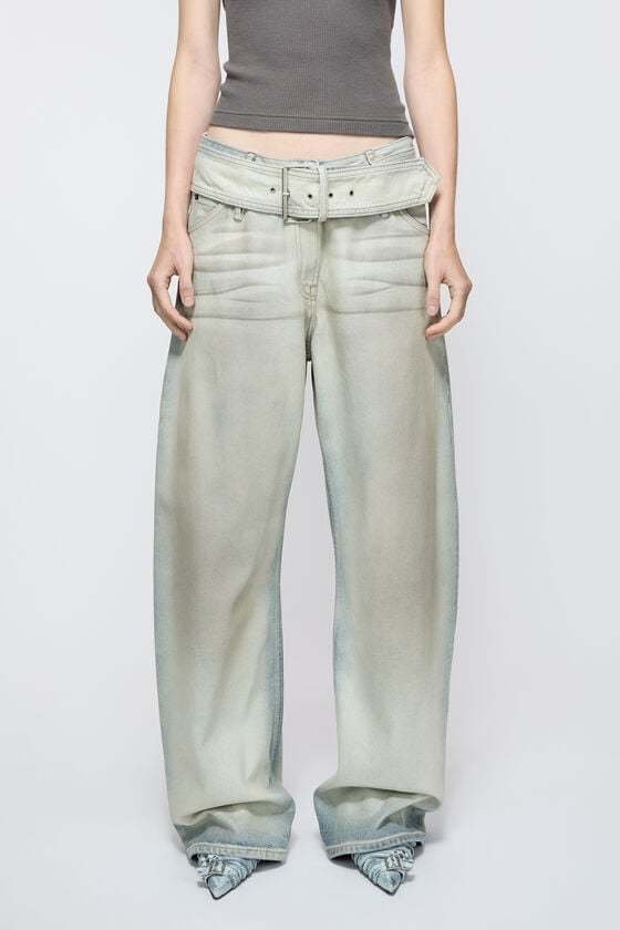 Acne Studios Coated Denim Trousers In White