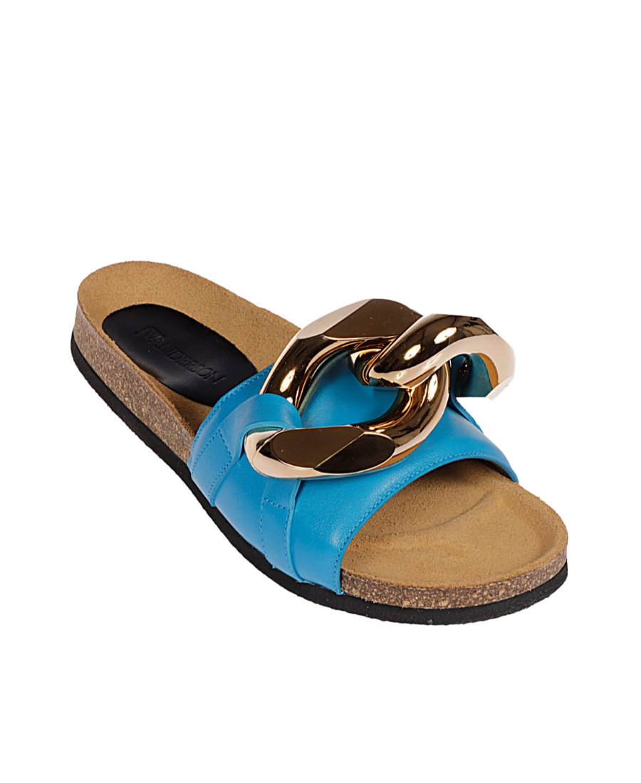 Jw Anderson Chain Leather Sandal In Brown