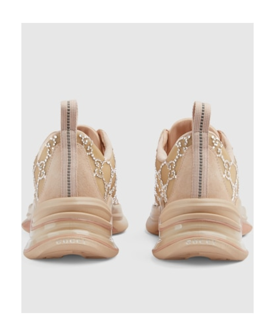 GUCCI GG SUPREME RYSTAL-EMBELLISHED SNEAKERS