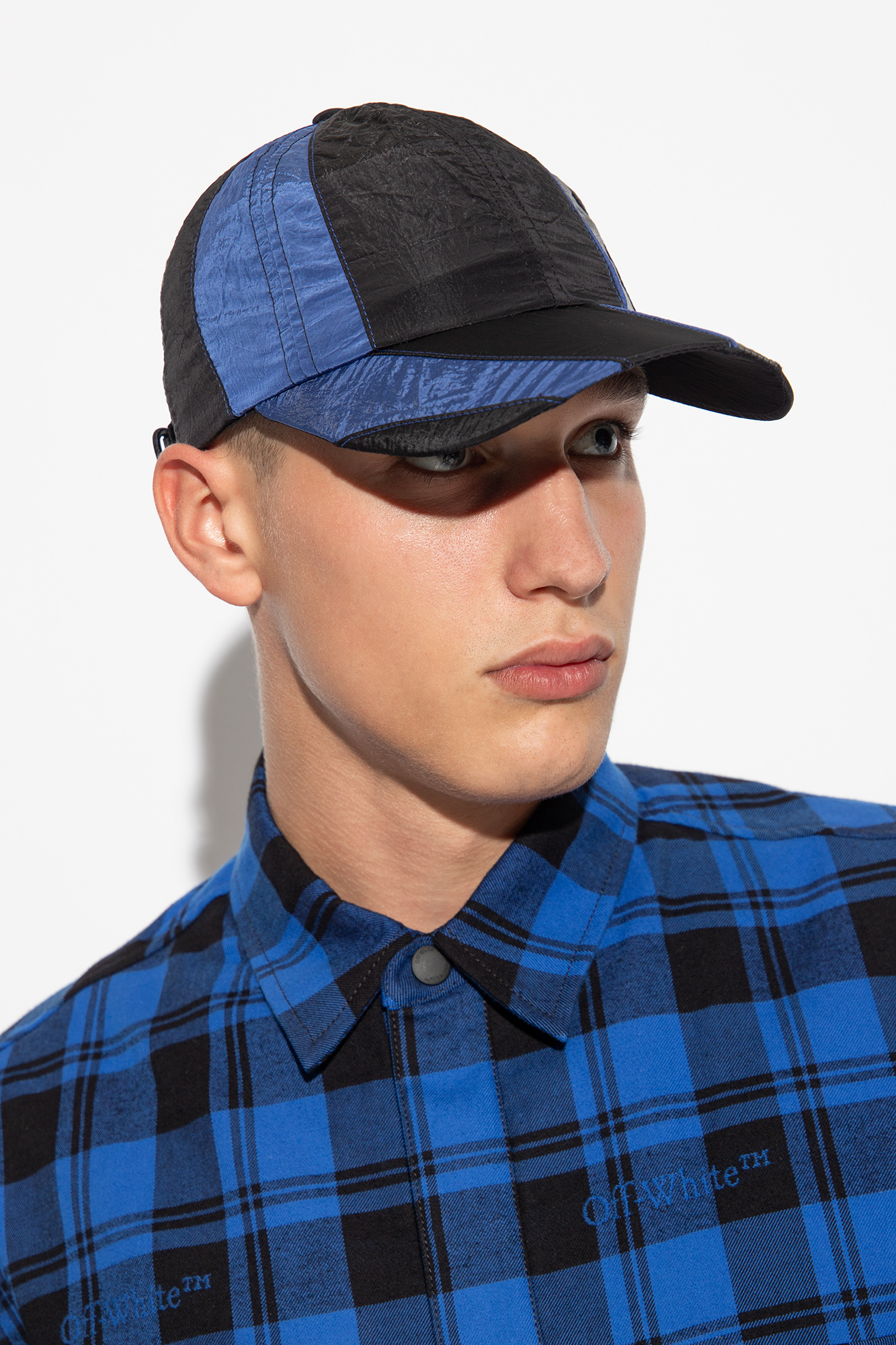 Ader Error Colour-block Panelled Cap In Black