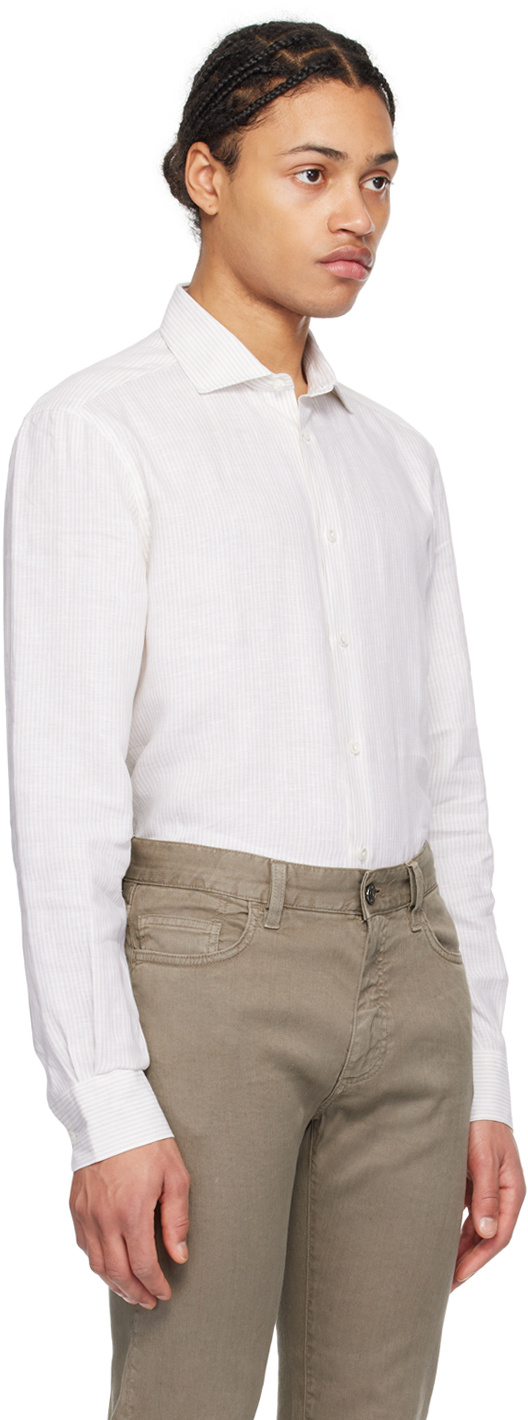 ZEGNA OASI STRIPED LINEN SHIRT