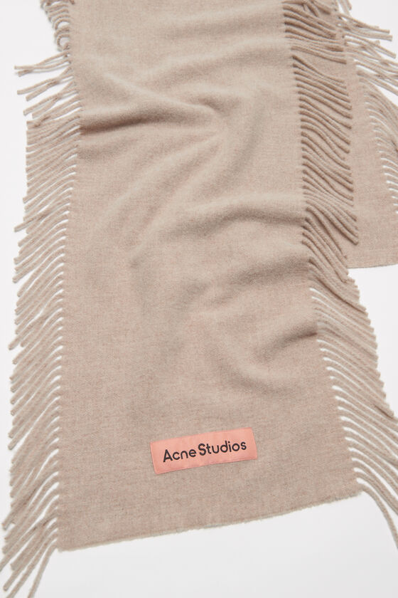 Acne Studios Fringe Wool Scarf In Nude