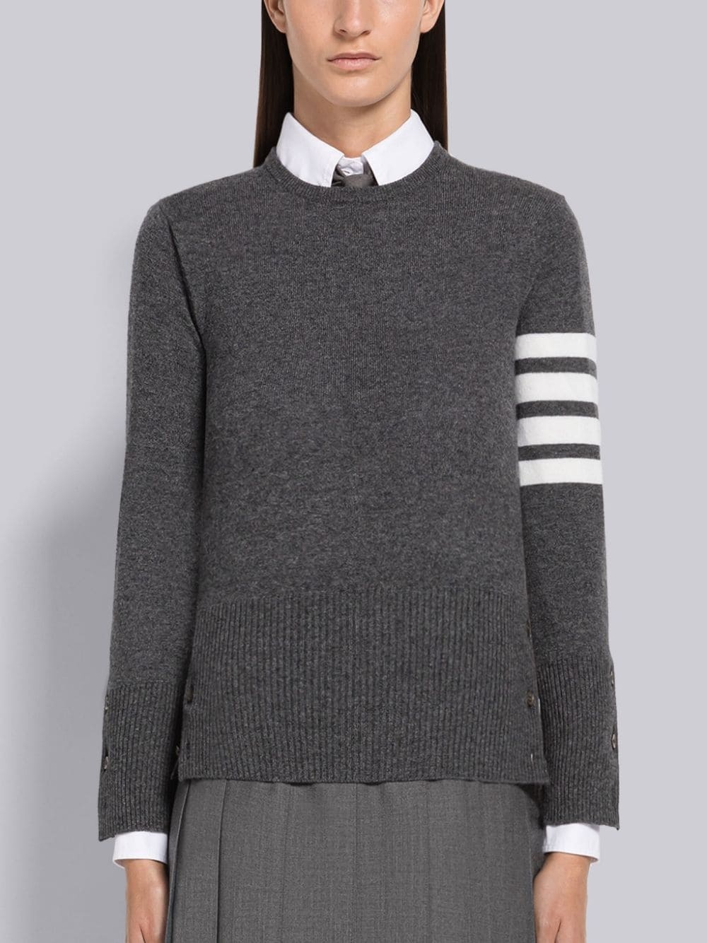 Thom Browne Virgin Wool Sweater In White