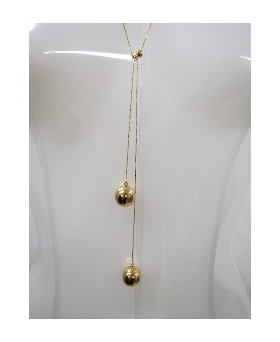 Bottega Veneta Sphere Drop-pendant Long Necklace In Yellow