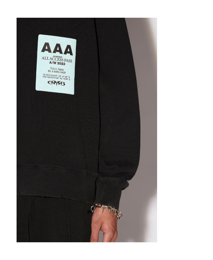 Shop Ambush Pass-patch Cotton Sweatshirt In Black