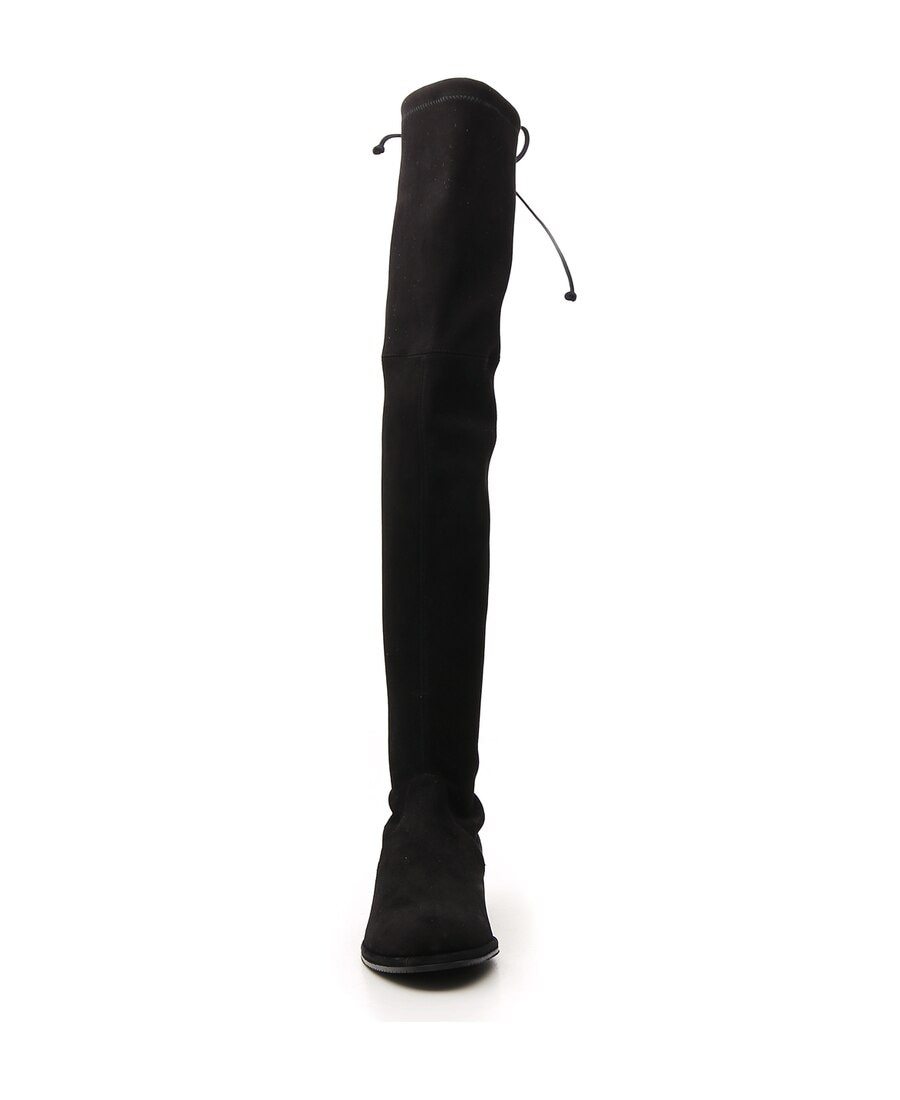Stuart Weitzman Women's Halftime Stretch-crepe Suede Over-the-knee Boot In Black