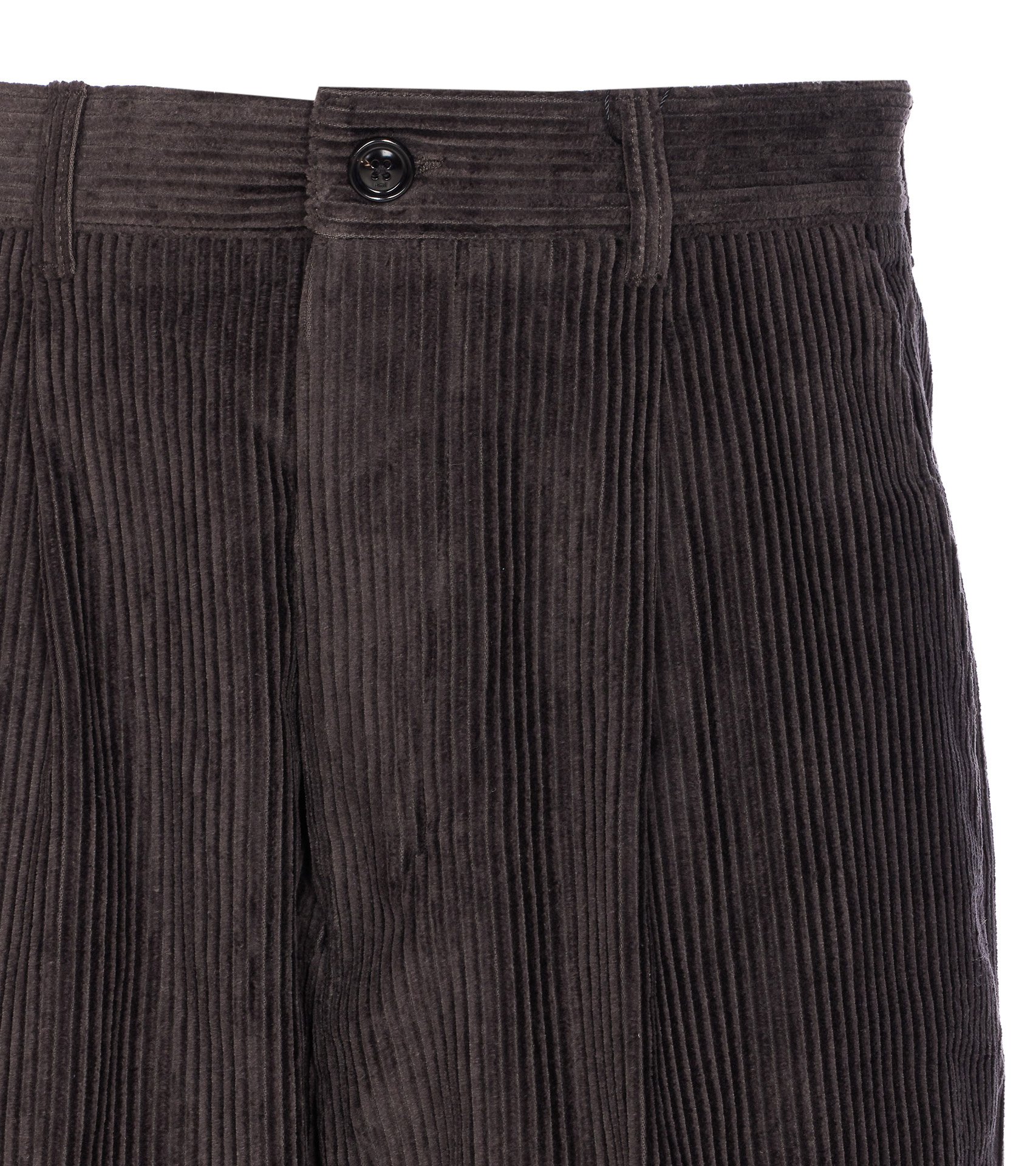 Ami Alexandre Mattiussi Textured Velvet Effect Trousers With 5 Pockets In Brown