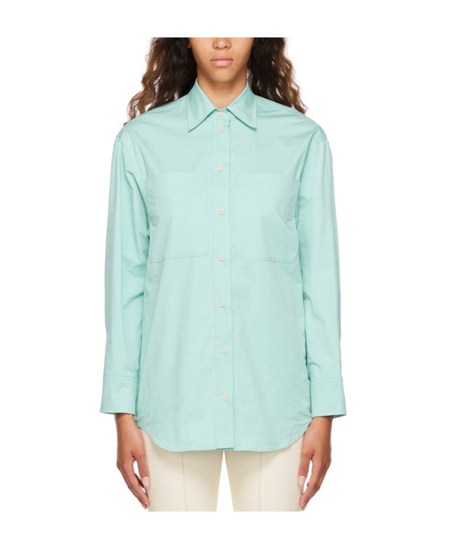 Isabel Marant Logo Long-sleeved Shirt In Blue