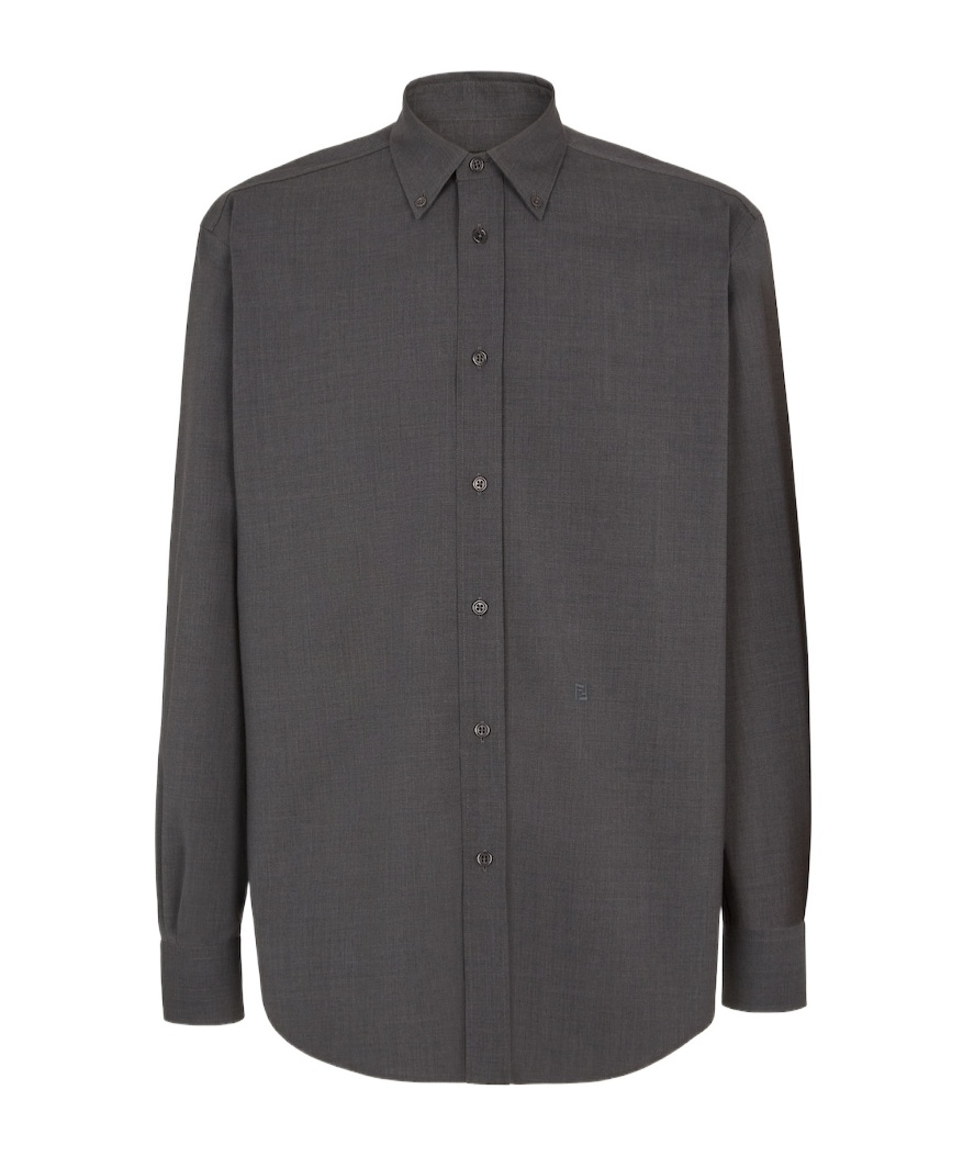 Fendi Long-sleeved Shirt In Black