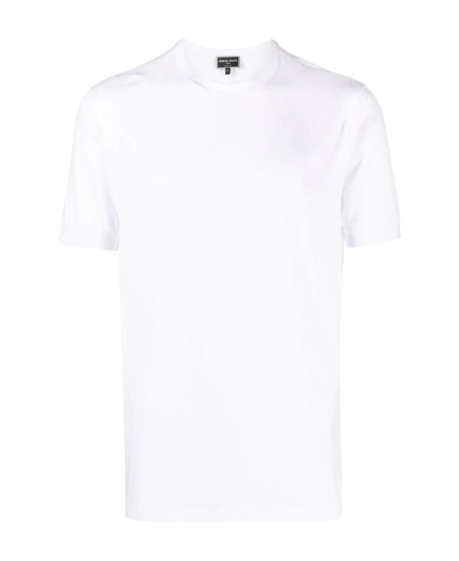 Giorgio Armani Crew-neck Plain T-shirt In White