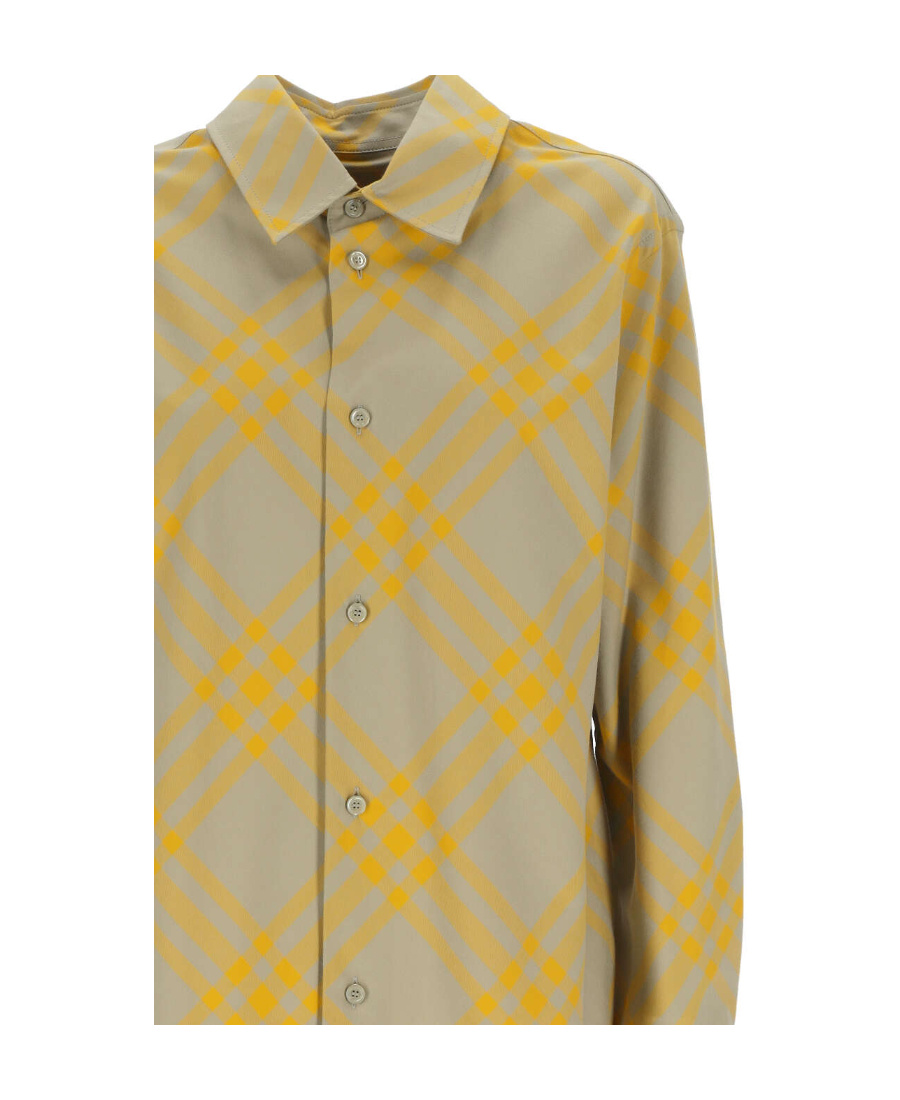 Burberry Cotton Shirt In Yellow