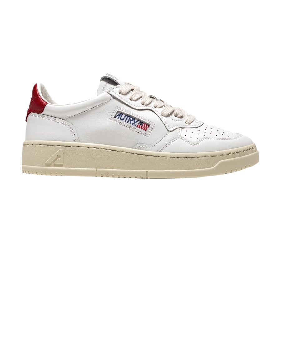Autry Contrasting Heel Sneakers In White