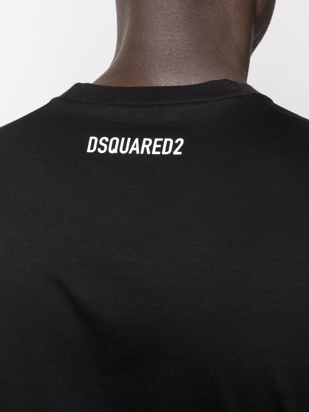 Dsquared2 Black Slogan-print Short-sleeve T-shirt In Black