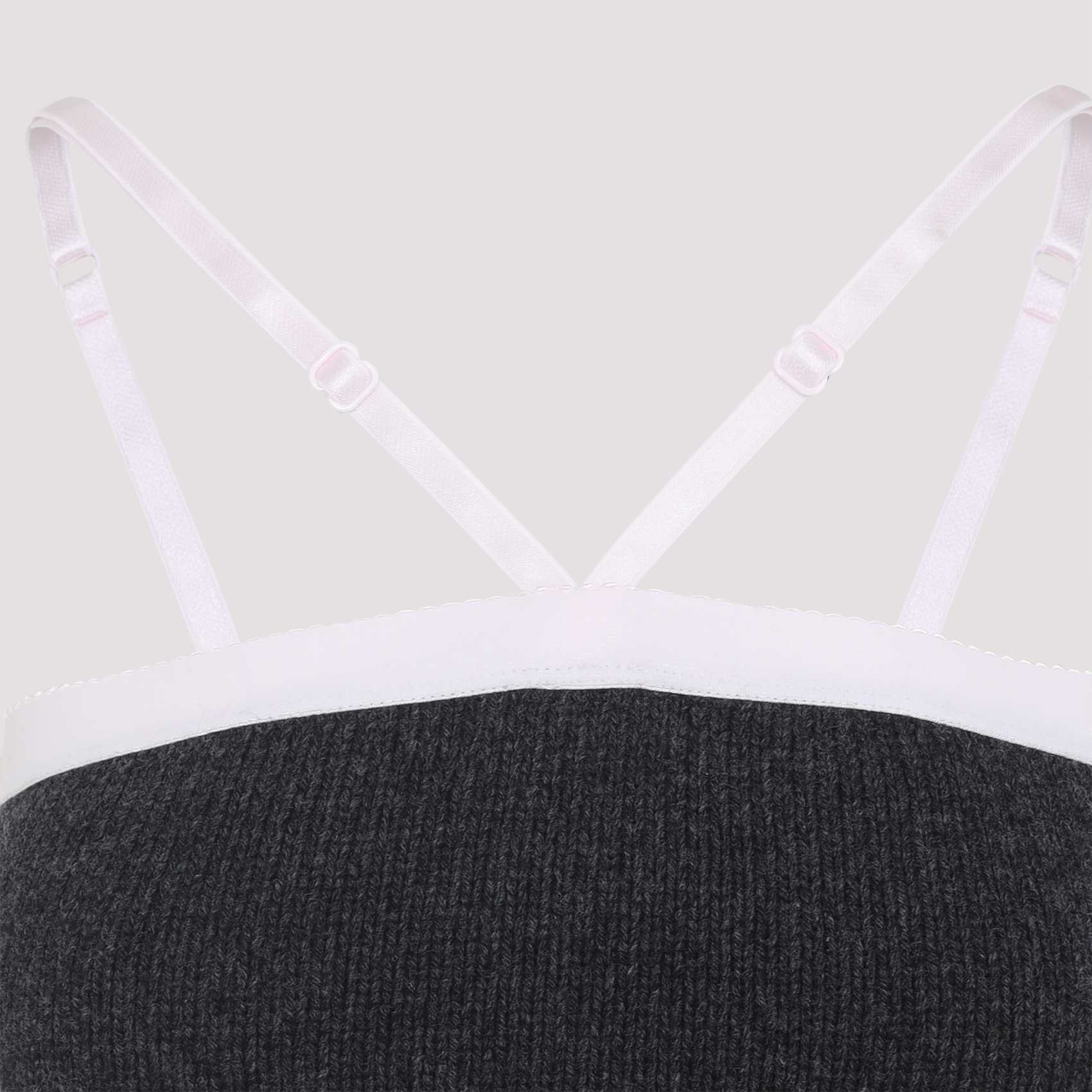 Prada Knitwear With Adjustable Straps And Contrast Trim In Black