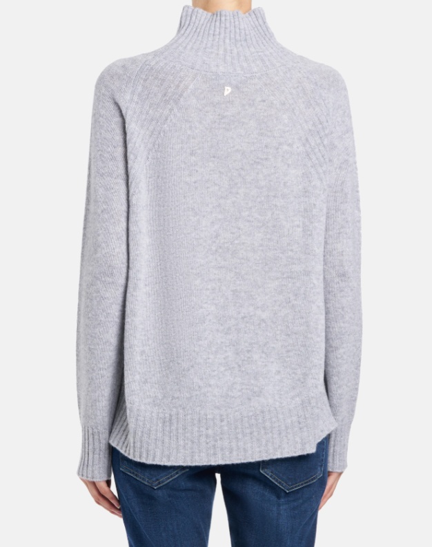Dondup Fit Polo Neck Jumper In Cashmere Wool In Gray