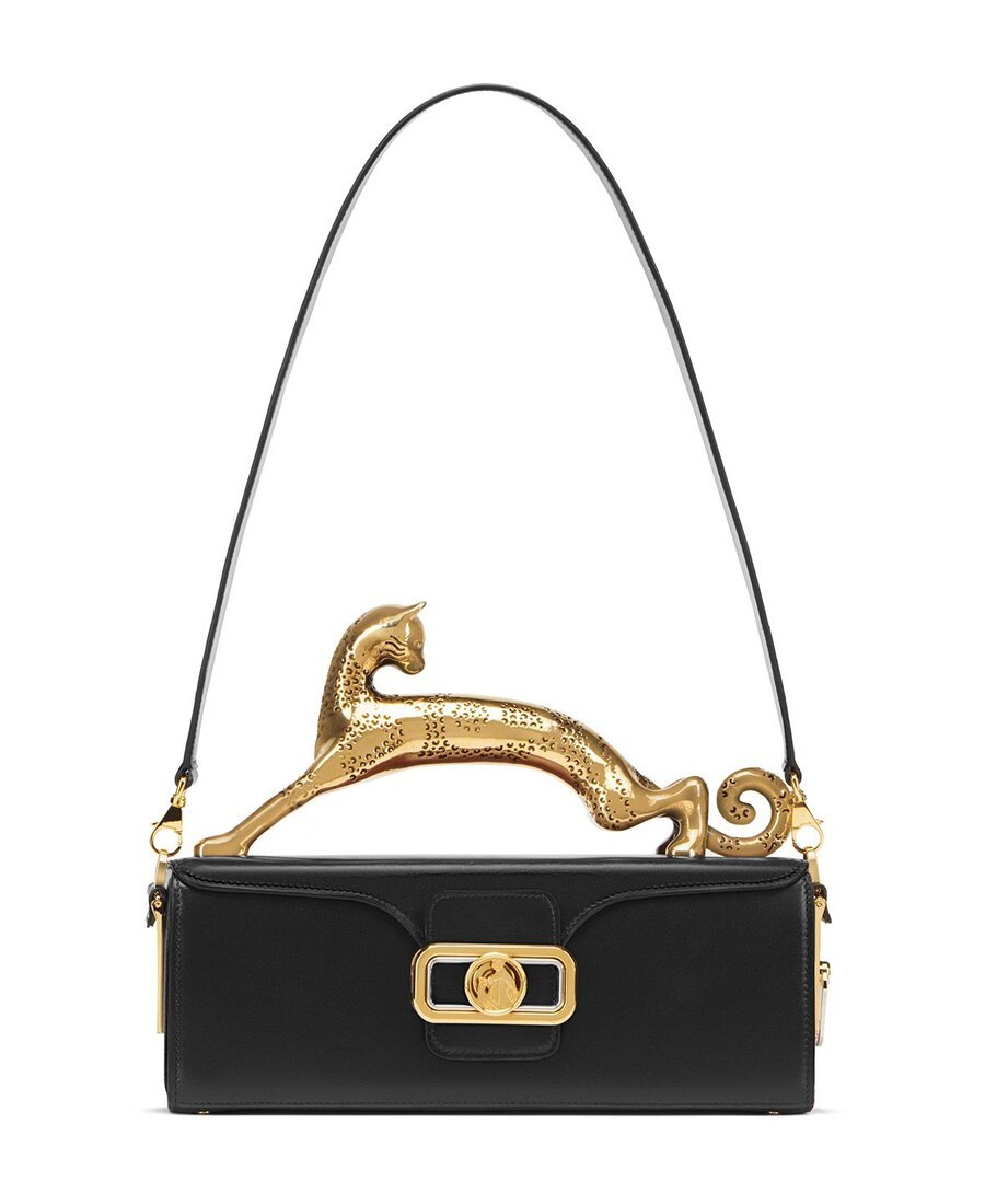 Shop Lanvin Pencil Cat Box Tote Bag In Black