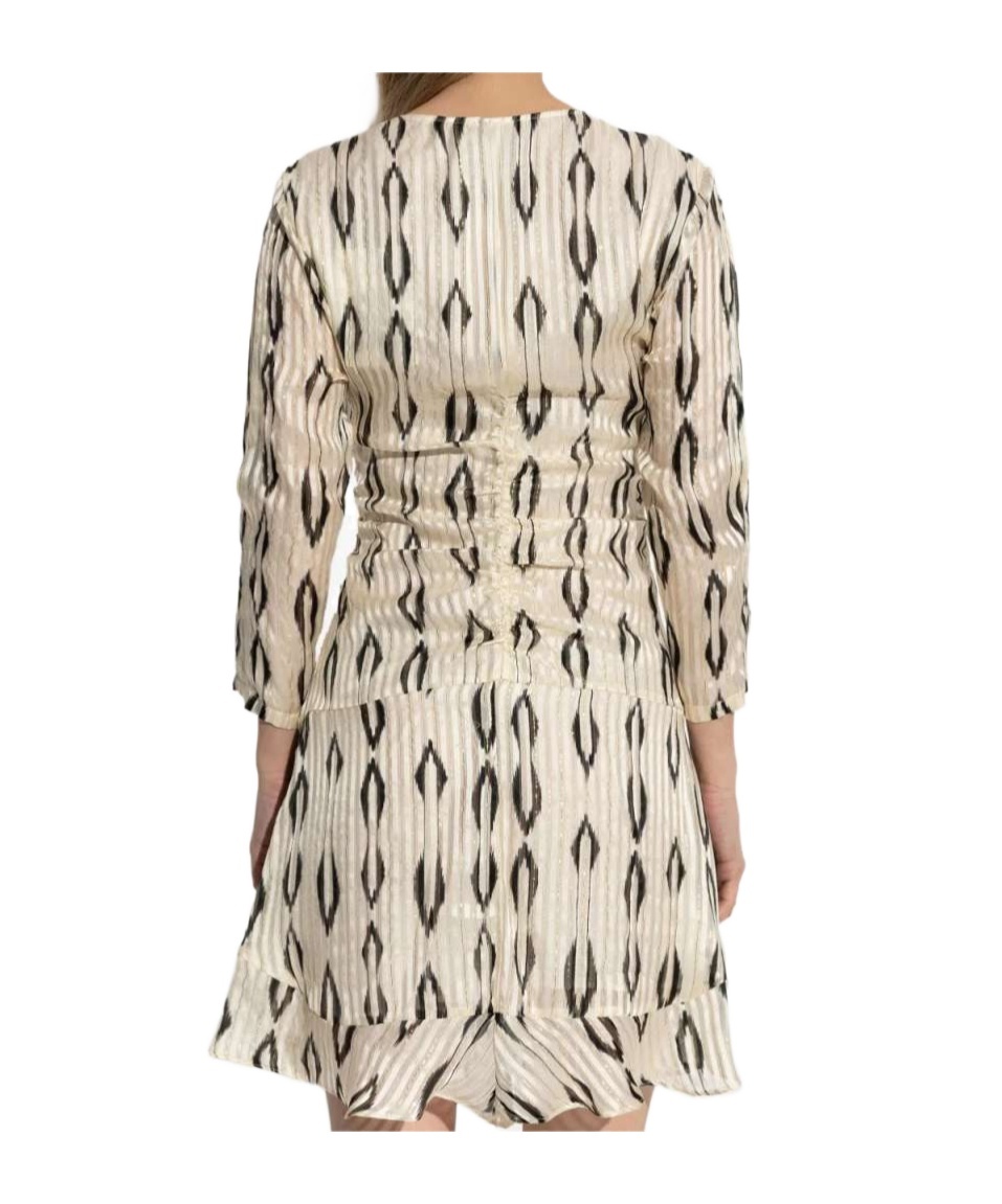 Isabel Marant Octavia Printed Mini Silk Dress In Neutral