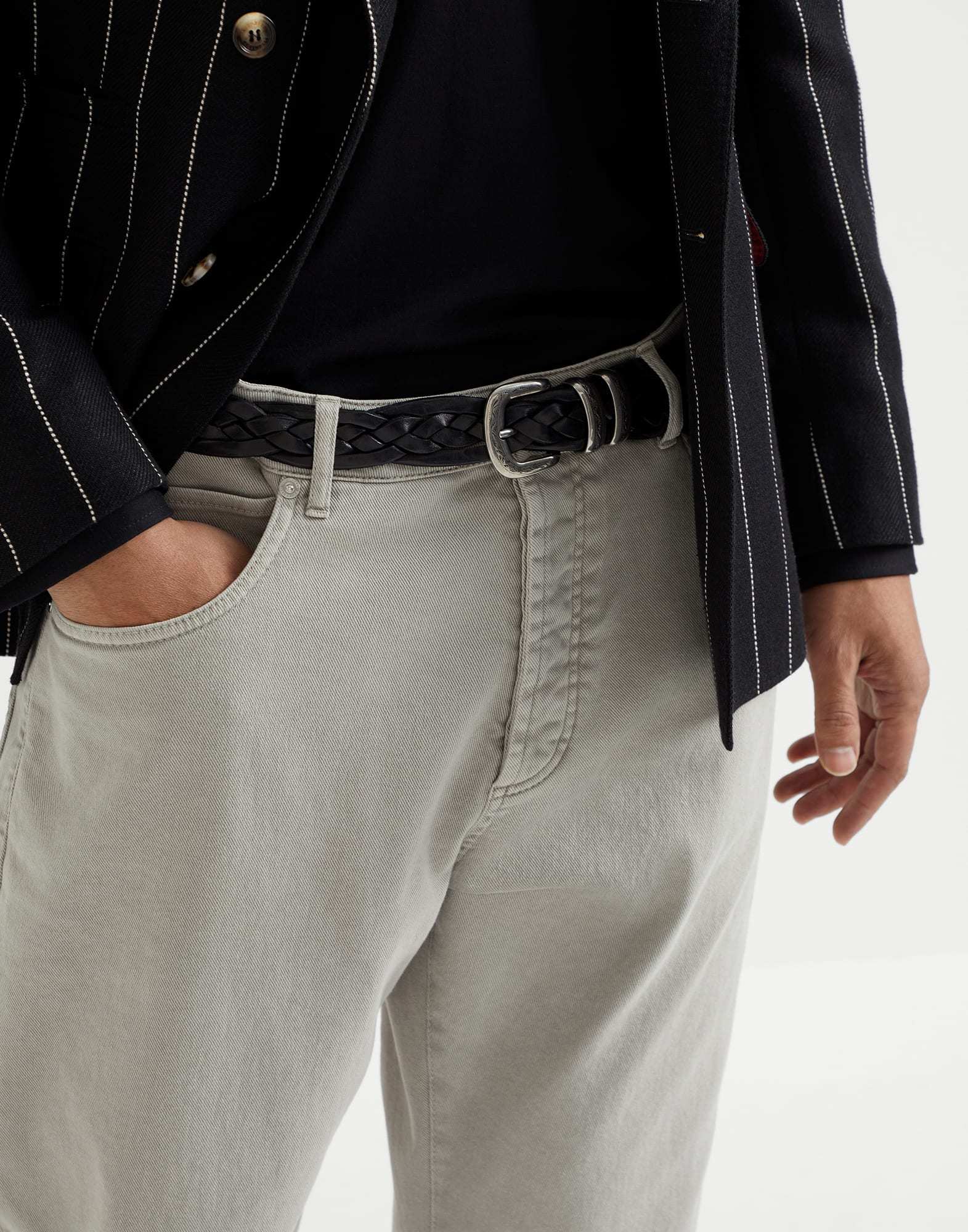 Brunello Cucinelli Pants With Turn-up Hem In Gray