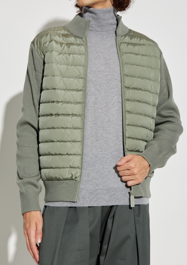 Canada Goose Long-sleeved Paneled Down Jacket In Green