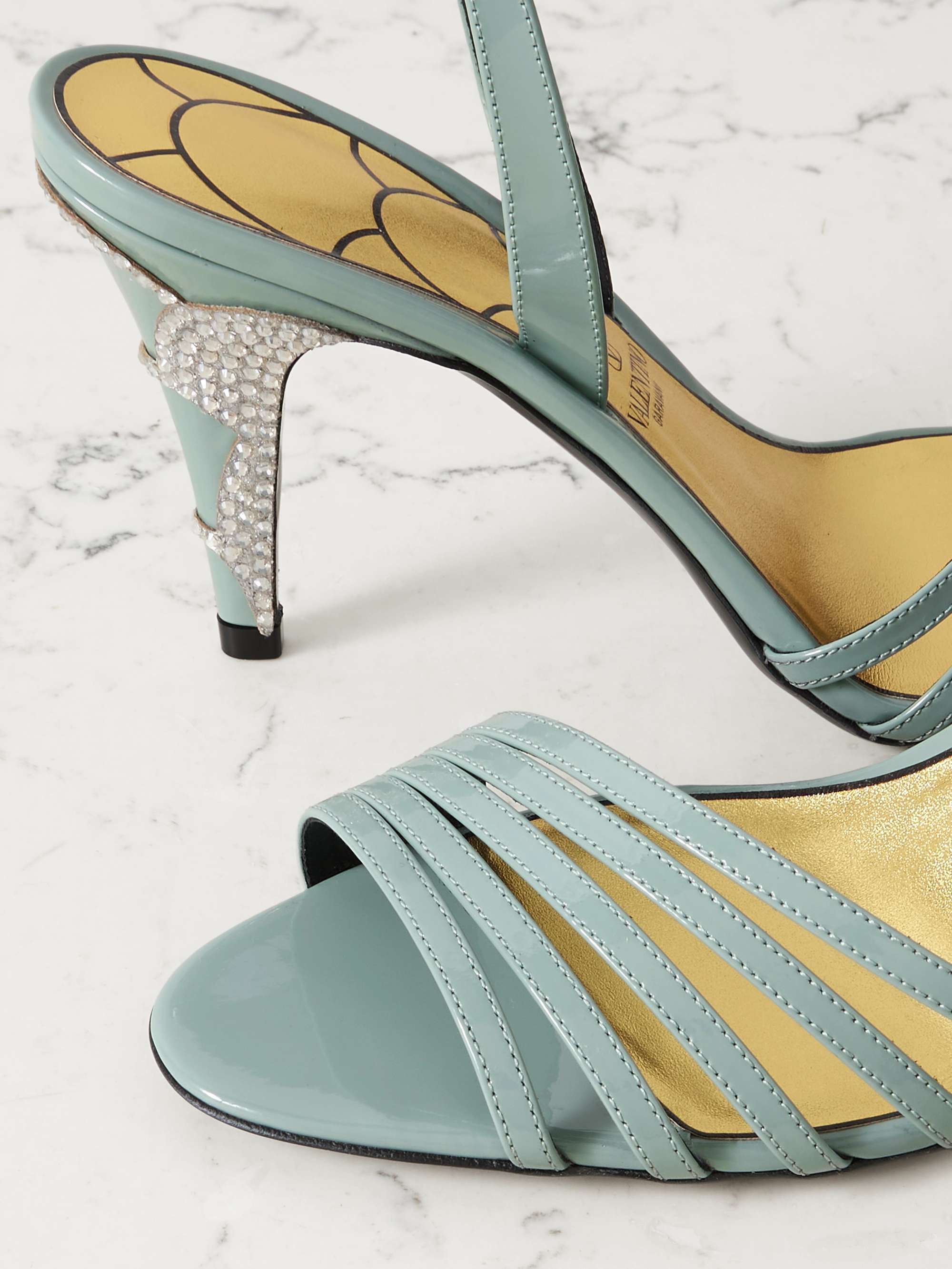 Shop Valentino Ladycrush Ankle-strap Open Toe Sandals In Gray
