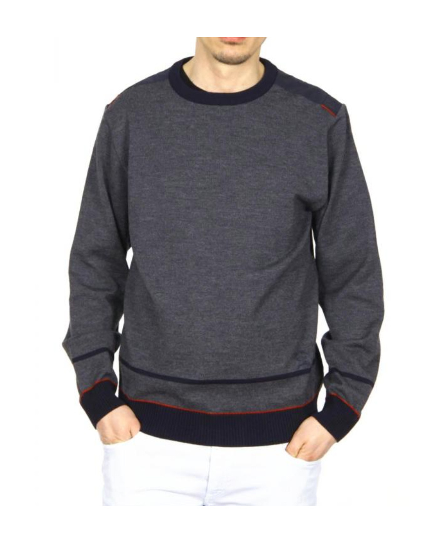 Paul & Shark Round Neck Long-sleeved Sweater In Gray