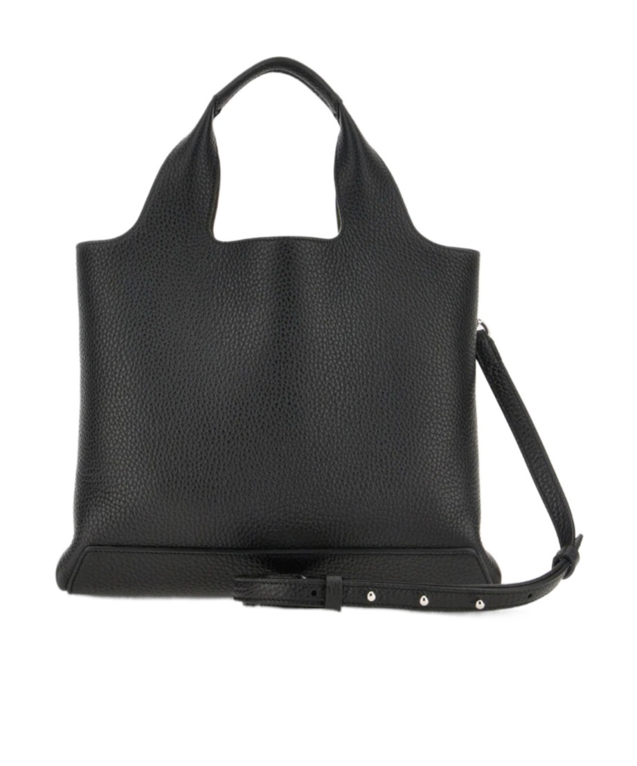 Hogan Shopping Bag In Textured Leather In Black