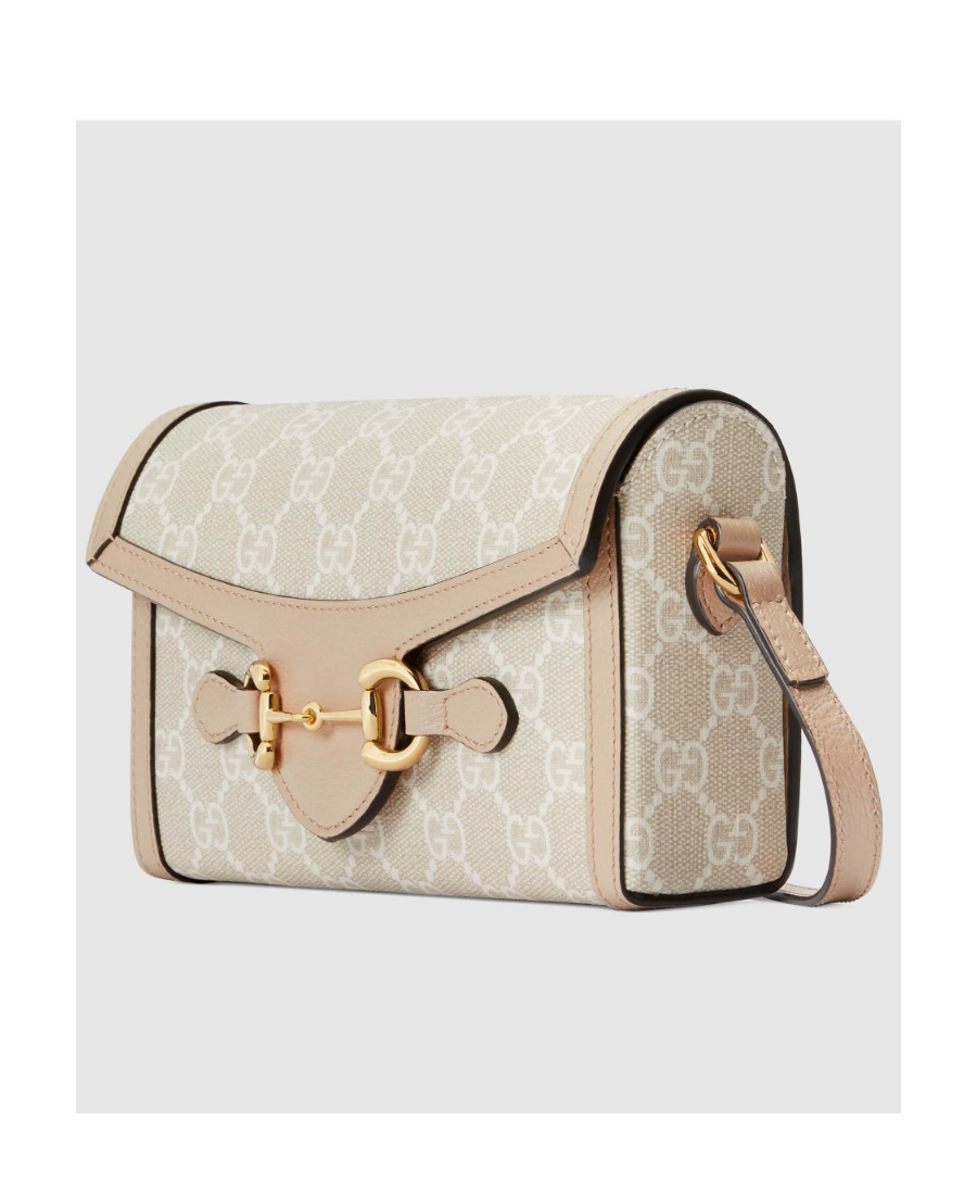 Gucci Horsebit 1955 Gg Mini Crossbody Bag In Nude
