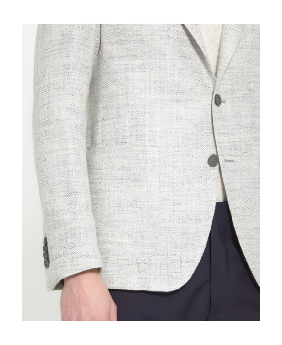 Tagliatore Pointed Lapel Long-sleeved Suit Jacket In White