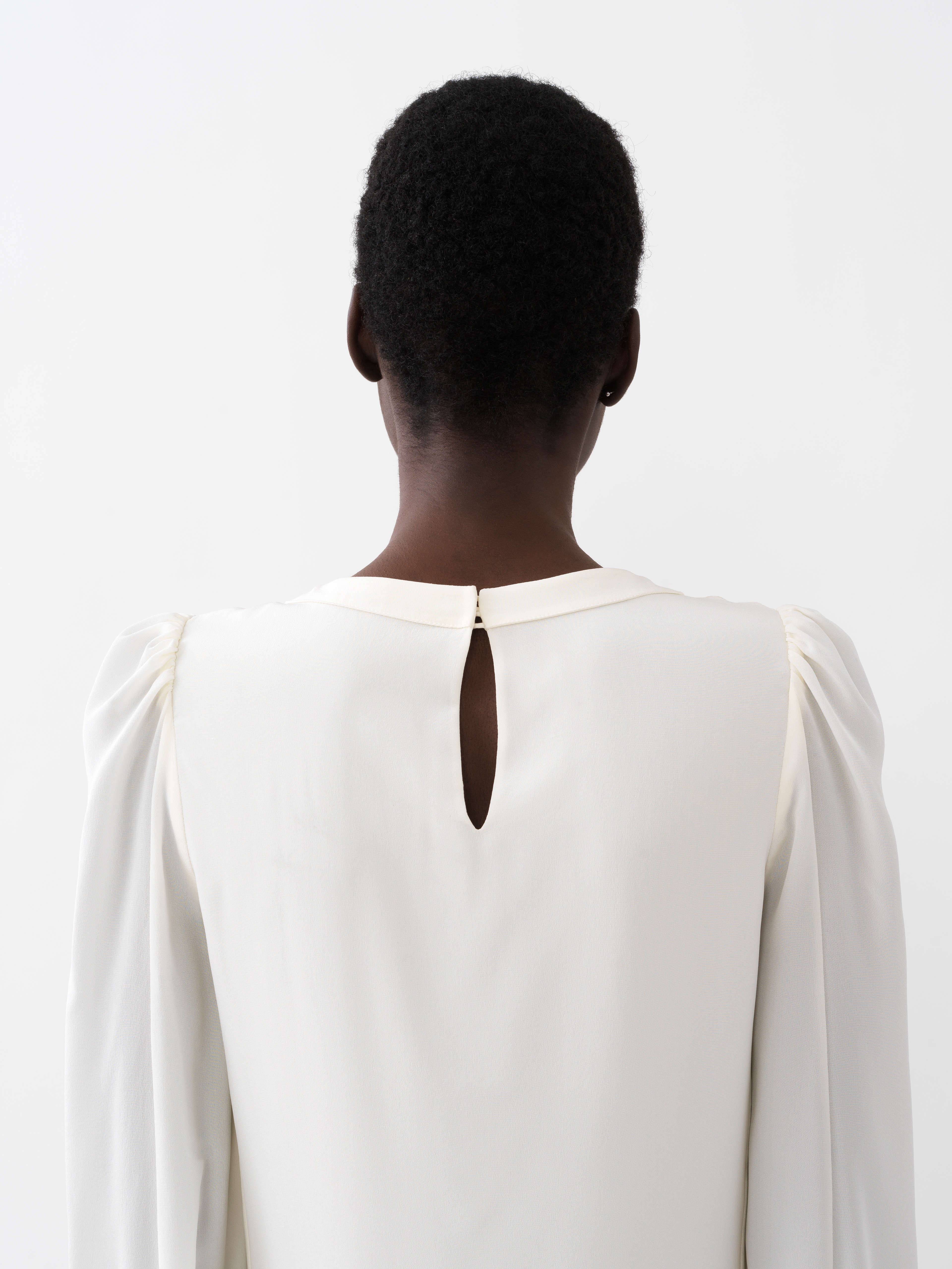 Chloé Puff-sleeve Organic Silk Blouse In White
