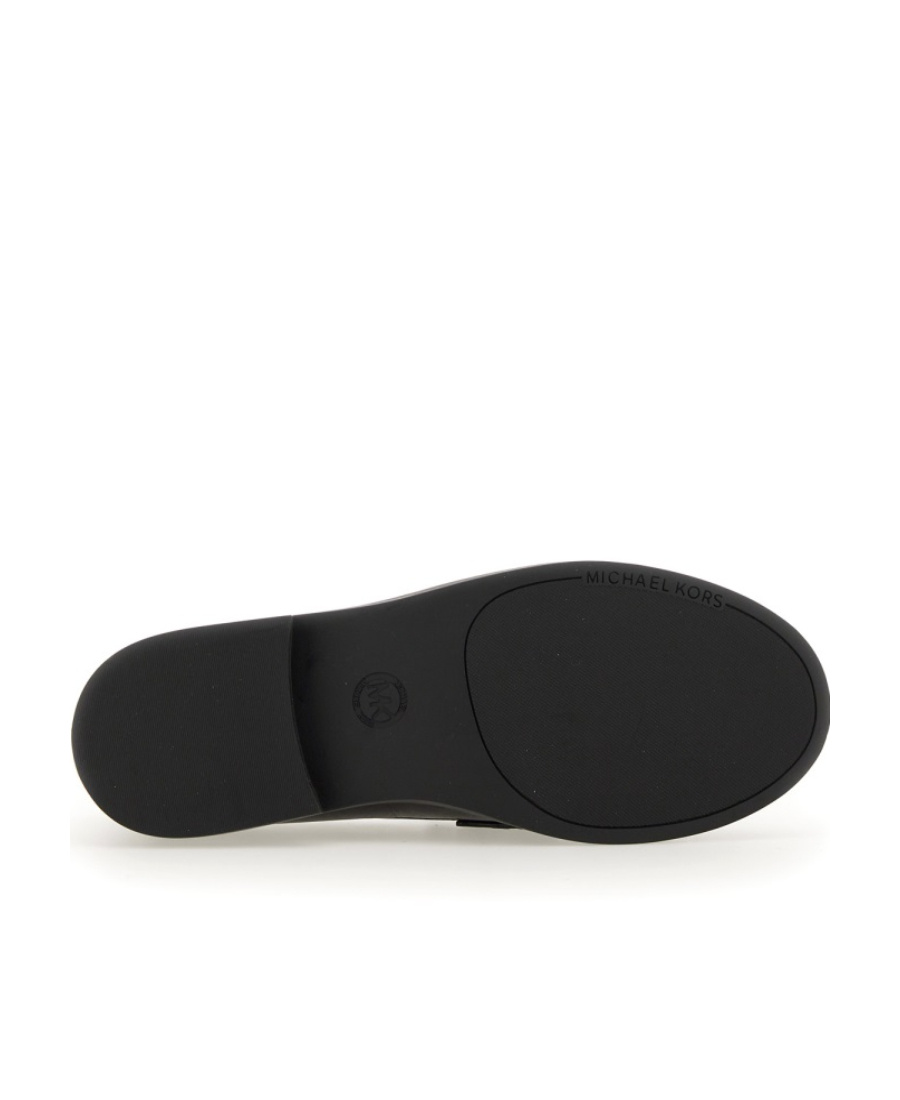 Shop Michael Michael Kors Logo-penny Leather Loafers In Black