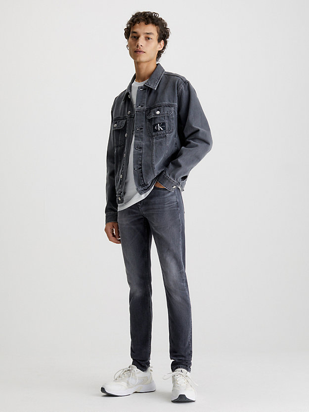 Calvin Klein Jeans Est.1978 Logo Denim Trousers In Black