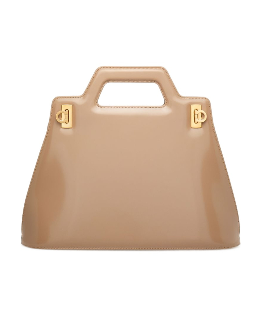 Ferragamo Salvatore Wanda Medium Top Handle Bag In Nude