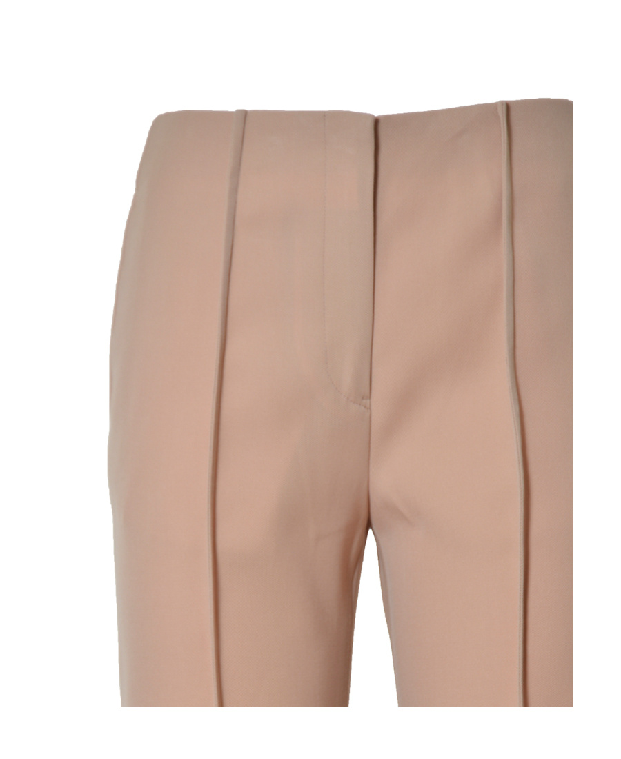 Jil Sander Pintuck-detail Flared Trousers In Nude