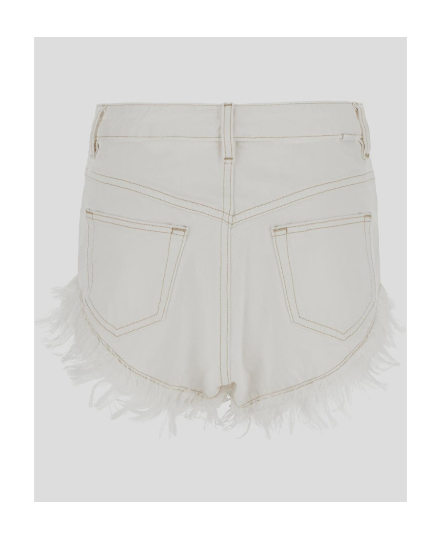 Isabel Marant Étoile Raw-edge Denim Shorts In White