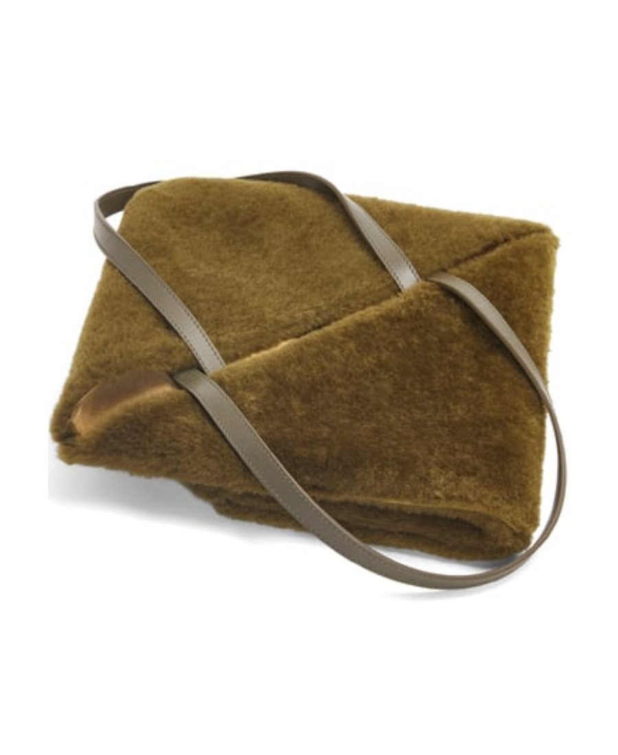 Loewe Puzzle Fold Logo Handbag In Deep Khaki Green